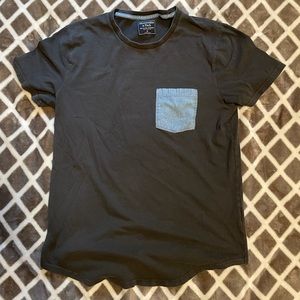 Men’s Abercrombie Dark Grey Curved Hem T-Shirt